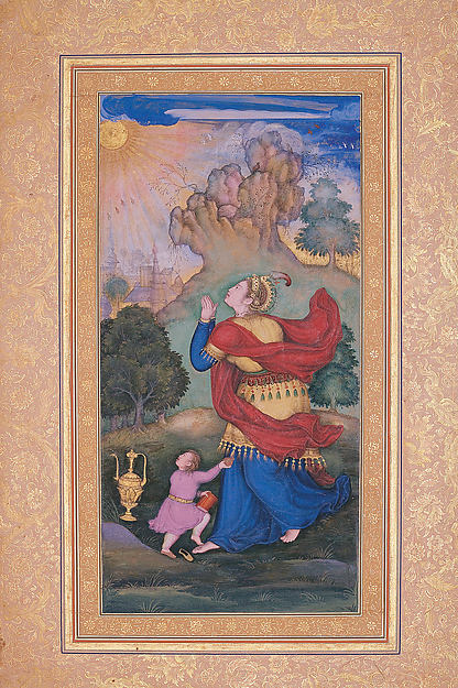 Woman Worshiping the Sun: Page from the Gulshan Album c1590–95,16x12"(A3)Poster