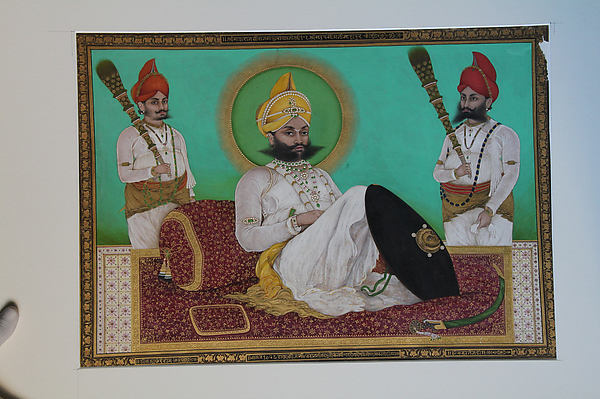 Portrait of Sarup Singh with Attendants  after William Carpent,16x12"(A3)Poster