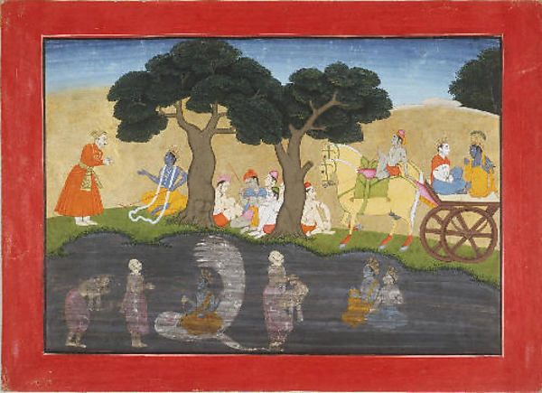 Akura's Mystic Vision of Vishnu on the Serpent Adisesha: Folio,16x12"(A3)Poster
