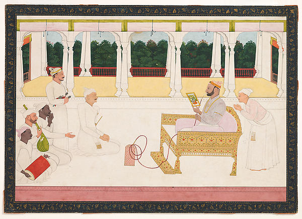 Raja Balwant Singh of Jasrota Viewing a Painting Presented by,16x12"(A3)Poster