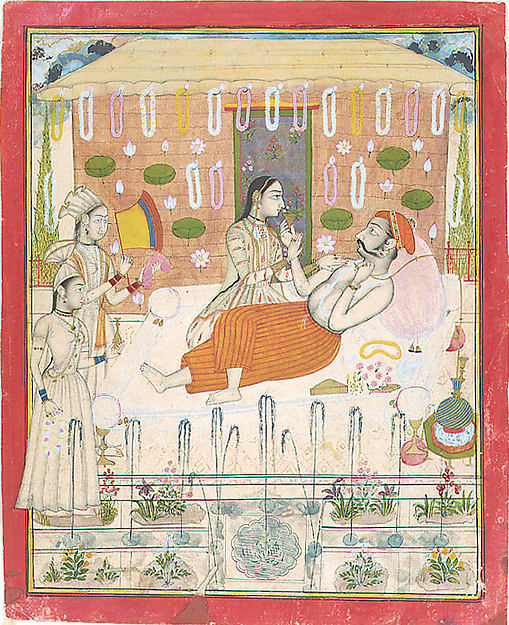 Maharana Amar Singh II at Ease in His Garden c1705–06-Attribut,16x12"(A3)Poster