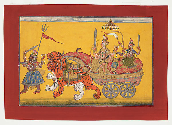The Devi Parades in Triumph c1660–70-Attributed to Kripal of N,16x12"(A3)Poster