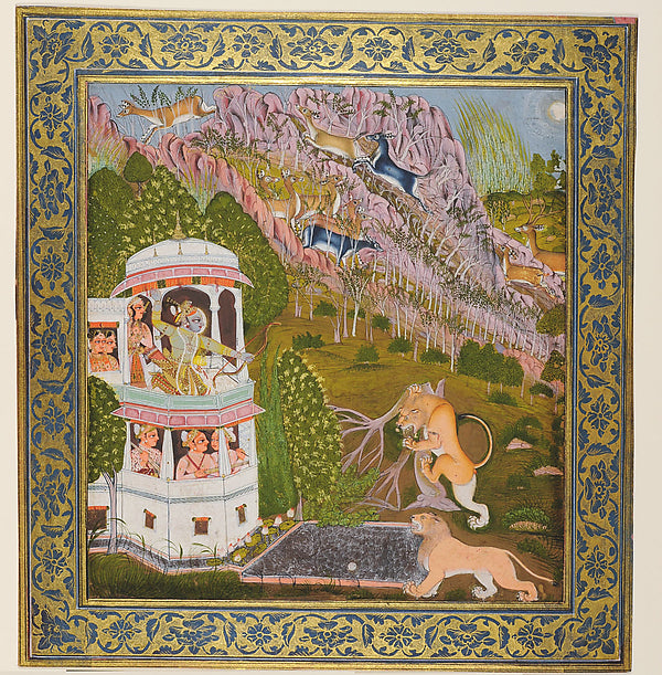 Sri Brijnathji Hunting at Makundgarh c1715-Attributed to the K,16x12"(A3)Poster