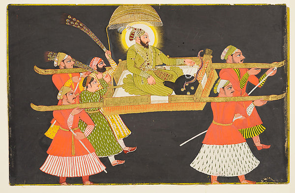 Emperor Farrukhsiyar Being Paraded in a Palanquin c1713-Attrib,16x12"(A3)Poster