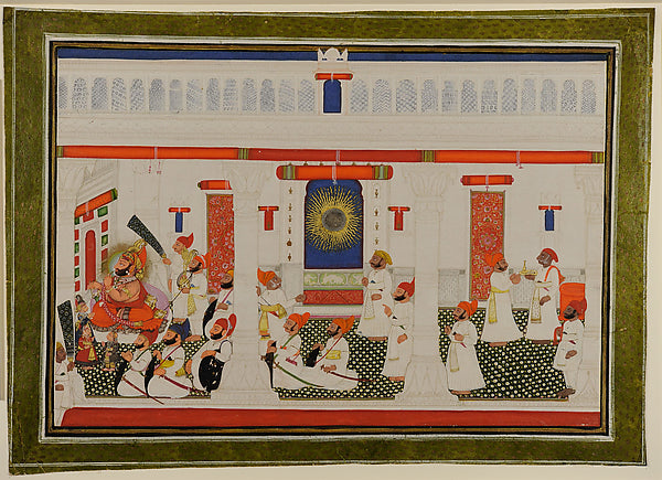 Maharana Bhim Singh and His Sons in the Surya Mahal c1810-Attr,16x12"(A3)Poster