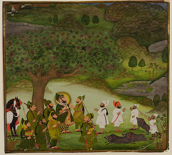 Maharana Bhim Singh Reviewing the Kill after a Boar Hunt c1803,16x12"(A3)Poster