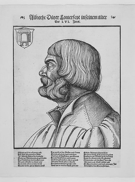 Portrait of Dürer early 16th cent-Erhard Schön  ?,  Poster Print Wall Art