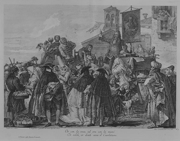 The Quack Dentist 1765-Giacomo Leonardis, After Giovanni Domen,16x12"(A3) Poster