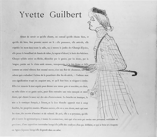 Yvette Guilbert 1894-Henri de Toulouse-Lautrec,16x12"(A3) Poster
