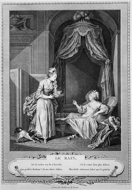 Le Bain  1774-Designed by Sigmond Freudeberg,Engraved by Anto,  Poster Print Wall Art