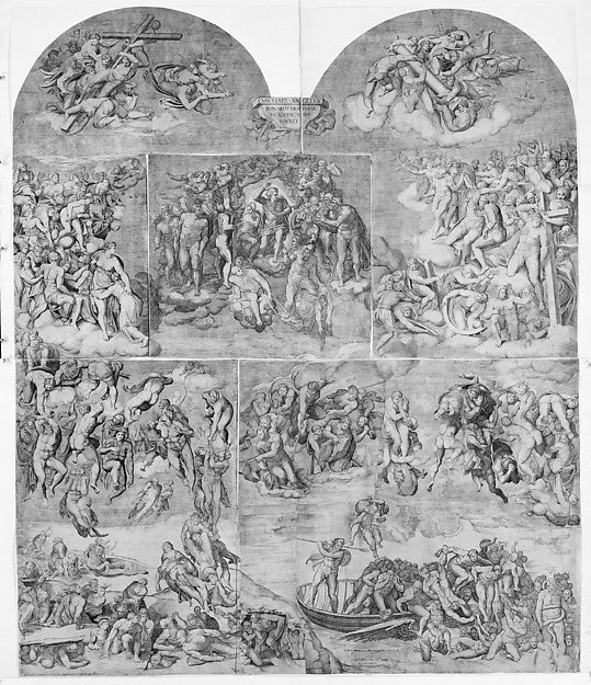 Resurrection of the Dead  1548-Engraved by Niccolò della Casa,,  Poster Print Wall Art