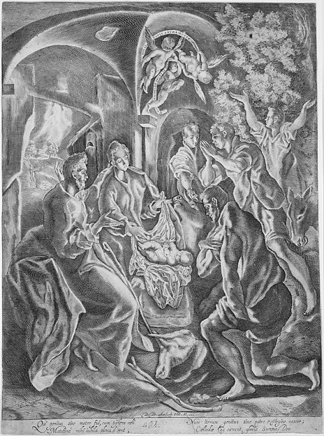 The adoration of the shepherds 1605-Diego de Astor,After El G,  Poster Print Wall Art
