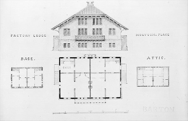 Switz[erland] Cottage   and Factory Lodge  for Montgomery Plac,  Poster Print Wall Art
