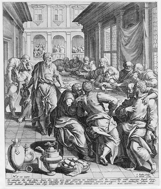 Last Supper from the Passion of Christ 1582-Johann Sadeler I, ,16x12"(A3)Poster