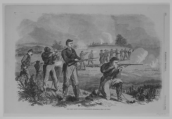 The First Maine Cavalry Skirmishing 1845–91-Alfred Rudolf Waud,  Poster Print Wall Art