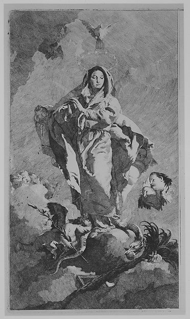 The Immaculate Conception c1770-Lorenzo Tiepolo, After Giovann,16x12"(A3) Poster