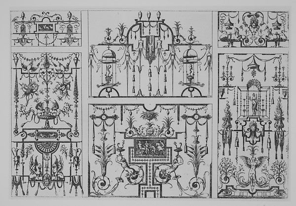 Grotesque Ornament Panel 1566-Jacques Androuet Du Cerceau,16x12"(A3) Poster