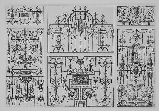 Grotesque Ornament Panel 1566-Jacques Androuet Du Cerceau,16x12"(A3) Poster