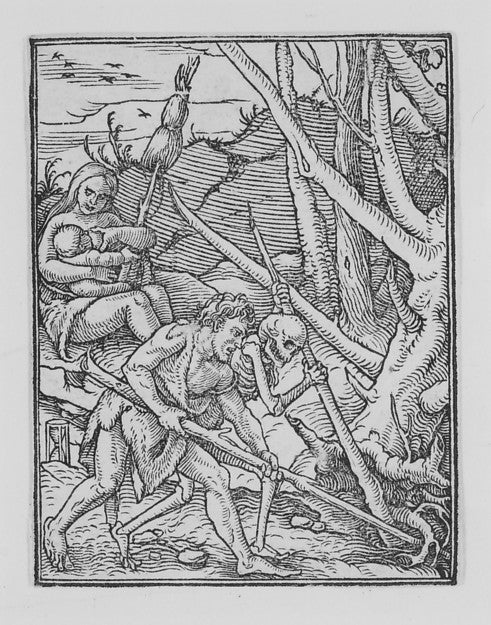 Adam Ploughing  from The Dance of Death c1526,published 1538-,  Poster Print Wall Art