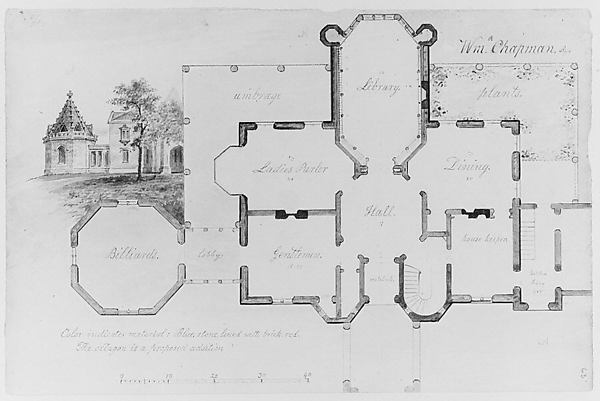 Whitby  William P. Chapman House  Rye  New York  1853-Alexande,16x12"(A3)Poster