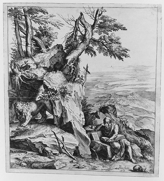 Cornelis Cort , After Titian:St Jerome in the Desert 1565-16x12"(A3) Poster