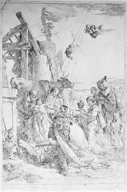 Adoration of the Magi c1753-Giovanni Battista Tiepolo,16x12"(A3) Poster