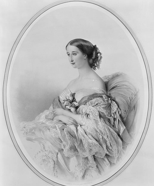 Portrait of the Empress Eugenie  after Winterhalter 19th cent-, Poster Print