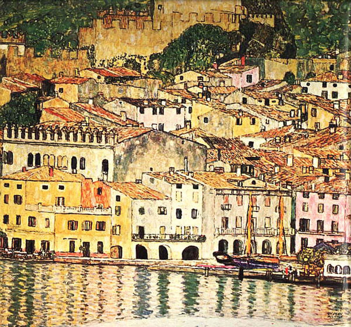 Malcesine on Lake Garda - Gustav Klimt - 1913, A4 Poster Print