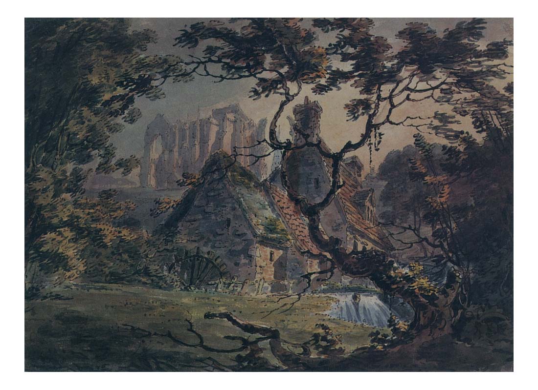 Malmesbury Abbey, 1791 by John Mallord William Turner RA, 12x8"(A4) Poster