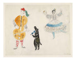 Marc Chagall - A Bandura Player, a Bear and Zemphira, costume design for Aleko, 16x12" (A3) Poster Print