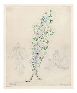 Marc Chagall - A Birch Tree, costume design for Aleko, 16x12" (A3) Poster Print