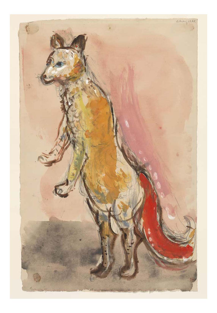 Marc Chagall - A Fox, costume design for Aleko, 16x12