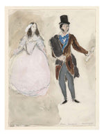 Marc Chagall - A Poet and His Muse, costume design for Aleko, 16x12" (A3) Poster Print