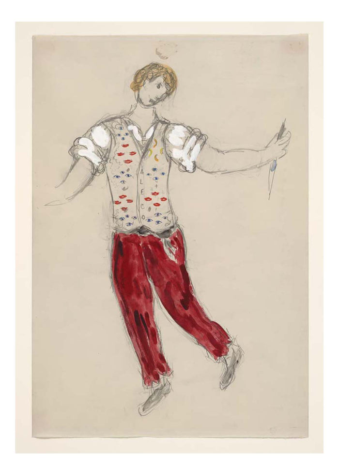 Marc Chagall - Aleko, costume design for Aleko, 16x12