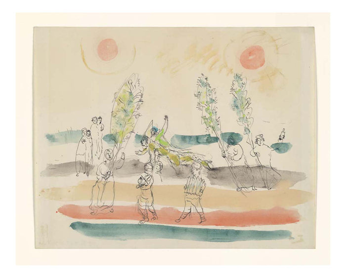 Marc Chagall - Choreographic suggestions for the ballet, for Aleko, 16x12