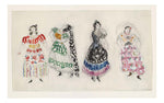 Marc Chagall - Gypsies, costume design for Aleko, 16x12" (A3) Poster Print