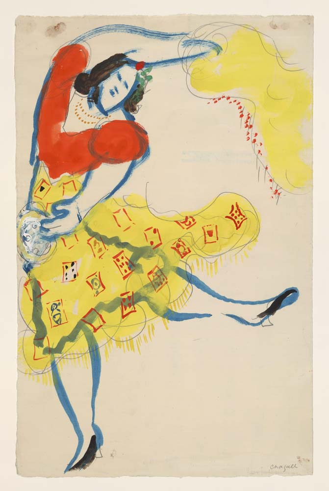 Marc Chagall - Gypsy, costume design for Aleko, vintage art, modern poster print