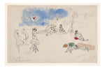 Marc Chagall - Lovemaking, sketch for the choreographer for Aleko, 16x12" (A3) Poster Print