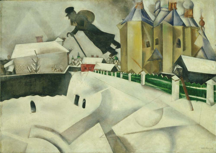 Marc Chagall - Over Vitebsk, vintage art, modern poster print