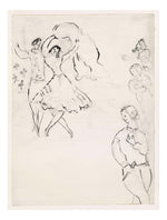 Marc Chagall - Sketch for the Choreographer, for Aleko (2), 16x12" (A3) Poster Print
