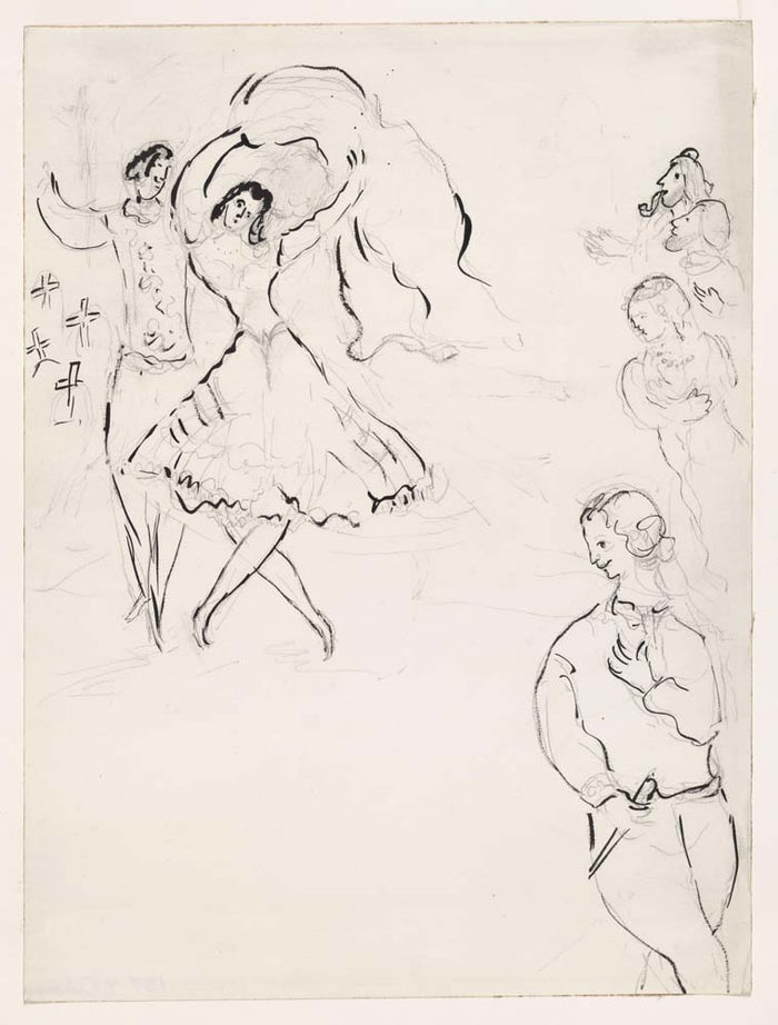 Marc Chagall - Sketch for the Choreographer, for Aleko (2), vintage art, modern poster print