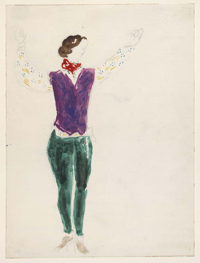 Marc Chagall - The Gypsy Lover, costume design for Aleko, vintage art, modern poster print