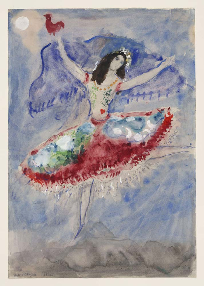 Marc Chagall - Zemphira, costume design for Aleko (4), vintage art, modern poster print