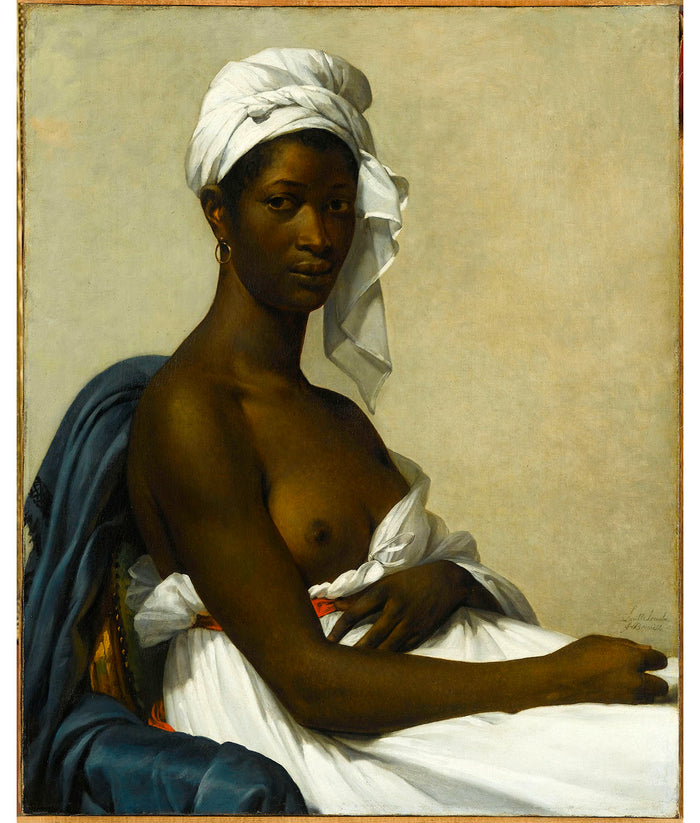 Marie-Guillemine Benoist, Portrait d'une femme noire (Potrait of a Black Woman), vintage nude c1800, 16x12