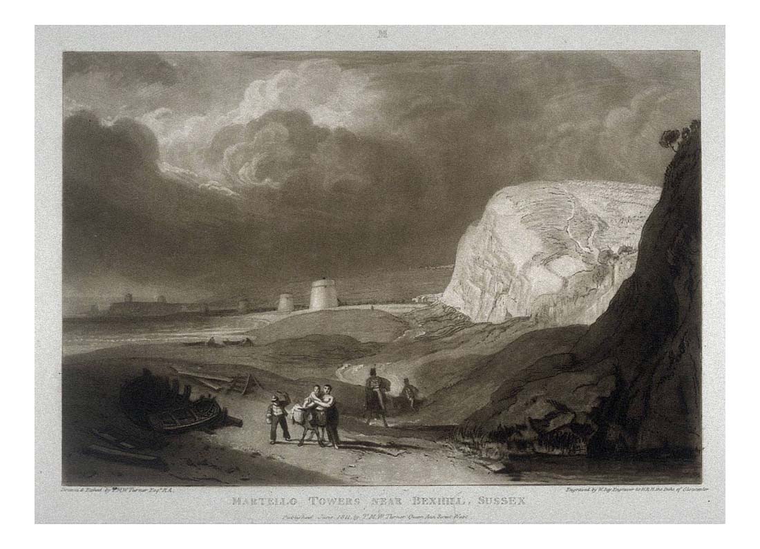Martello Towers, near Bexhill, Sussex, 1809 by John Mallord William Turner RA