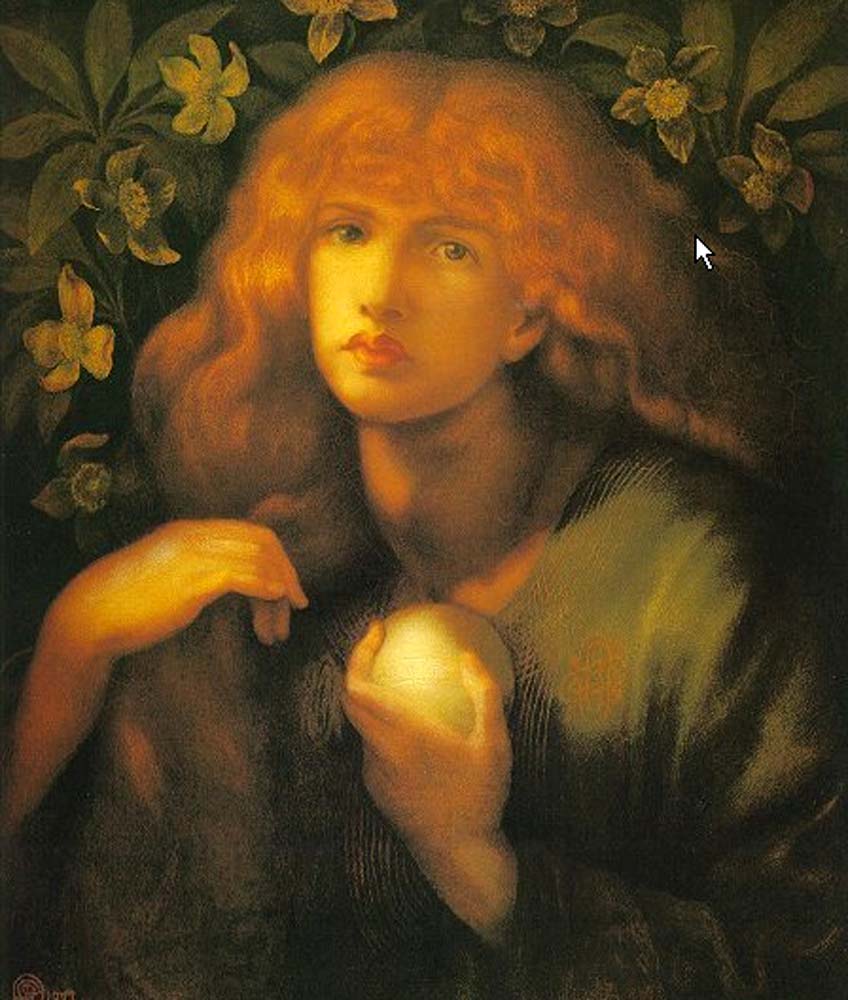 Mary Magdalen, 1877 by Dante Gabriel Rossetti, pre-Raphaelite artist, 16x12" (A3) Poster