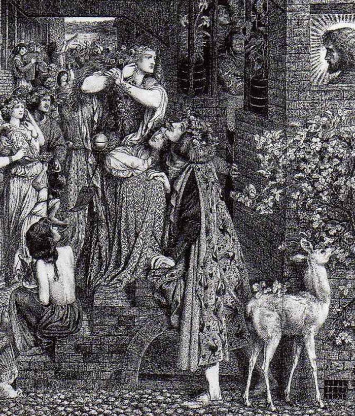 Mary Magdalen, Pharisee, 1858-59 by Dante Gabriel Rossetti, English Pre-Raphaelite Painter,12x8