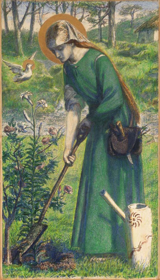 Mary Nazarene, 1857 by Dante Gabriel Rossetti, pre-Raphaelite artist, 12x8" (A4) Poster