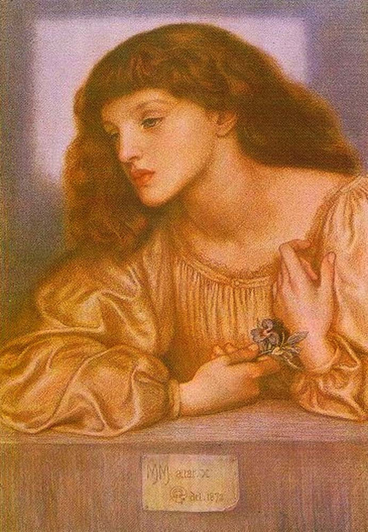 May Morris, 1872 by Dante Gabriel Rossetti, pre-Raphaelite artist, 12x8" (A4) Poster