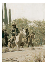Riders 1916 (Horses, Cactus, Desert) by Maynard Dixon, Classic American Western Art, 16x12" (A3) Poster Print